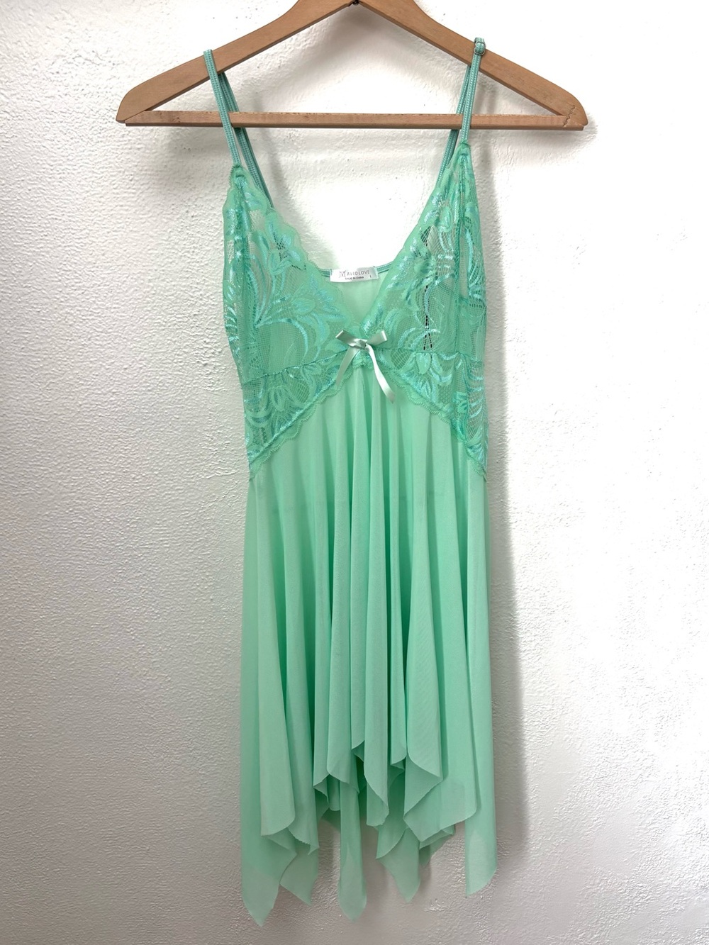 Avidlove Fairycore Teal Lace Handkerchief Hem Top Large Cottagecore Whimsigoth